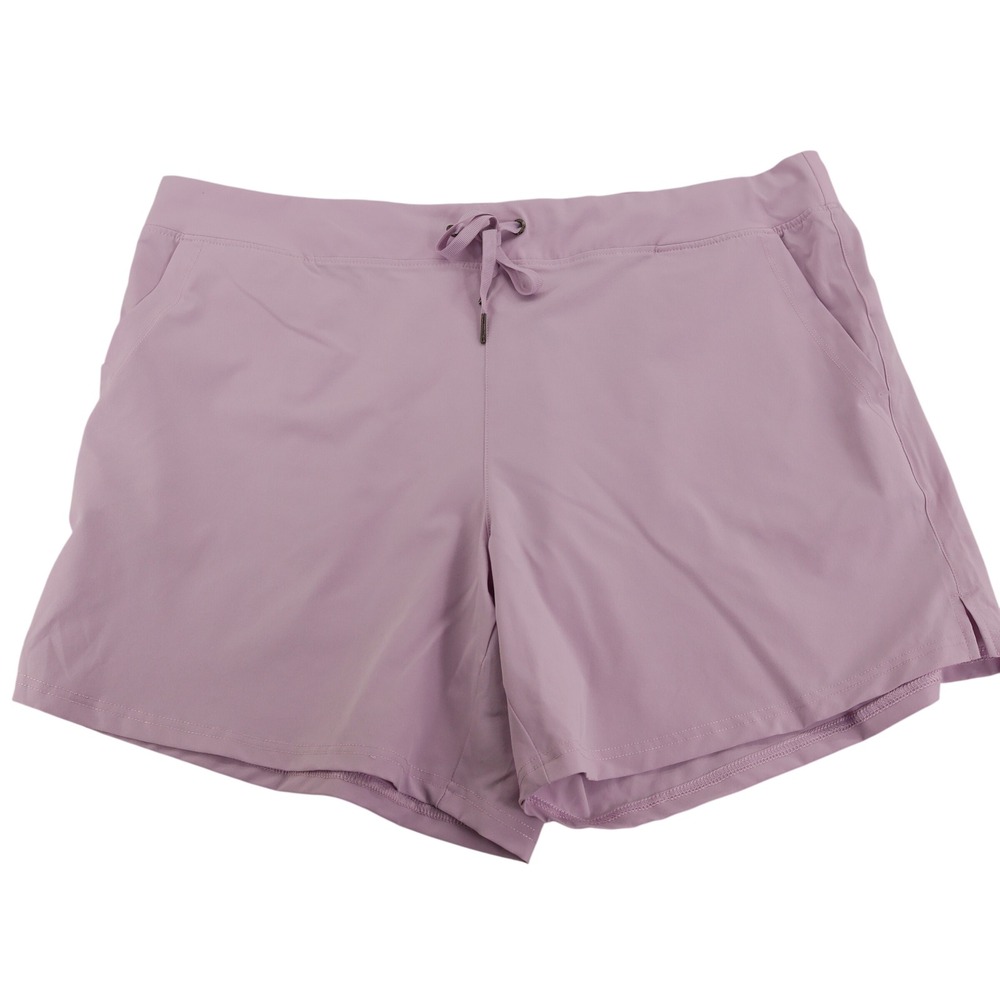 Gaiam Womens XXL Lavender Purple Drawstring Activewear Yoga Shorts Side Pockets